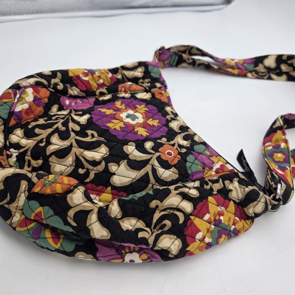 Vera Bradley Crossbody Shoulder Bag Floral Quilted Cotton Magnetic Front Pocket - Picture 10 of 13